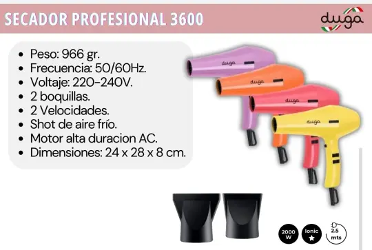Secador Duga Colores 3600
