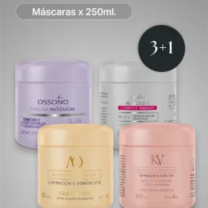OFERTA 4 mascaras ossono 250 ml ( argan-keratina-complex-matizador)